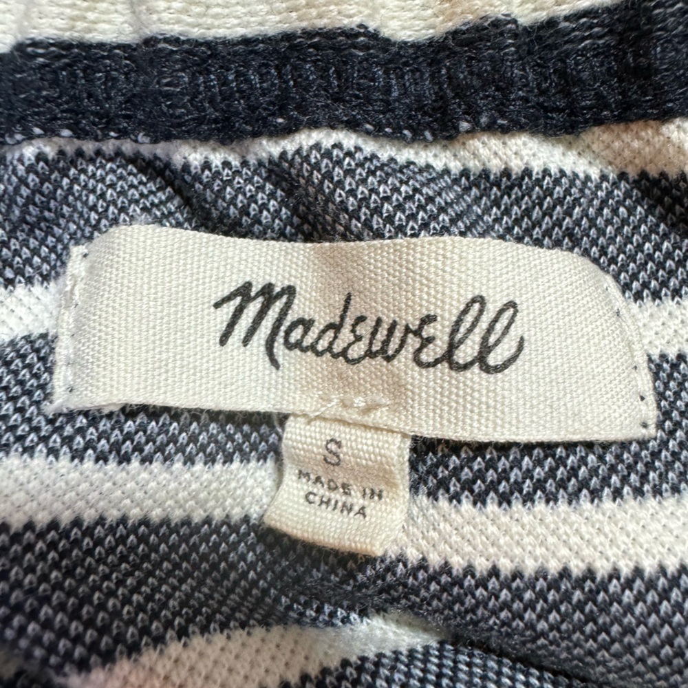 Madewell Mimi Stripe Off the Shoulder Minidress, Black and White Stripe, Size S - Picture 6 of 8